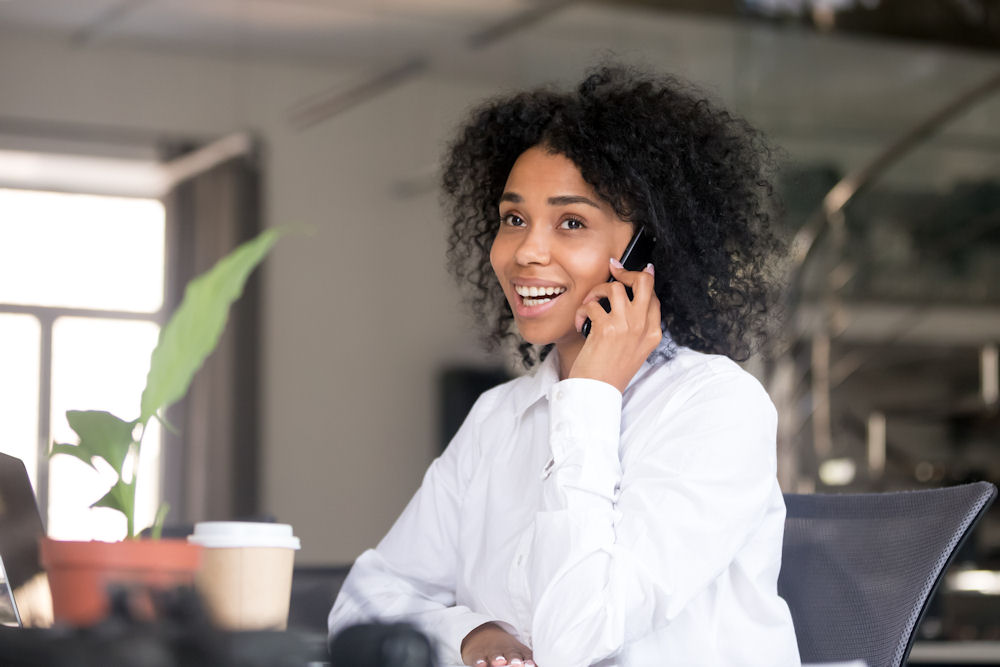 woman on the phone with rehab center
