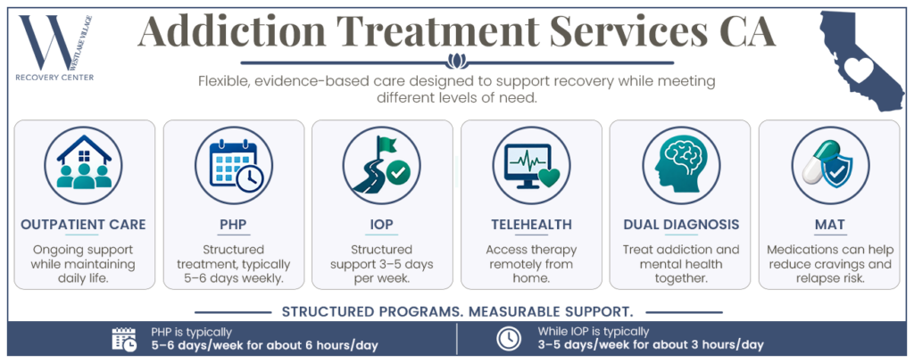 Addiction treatment services in CA